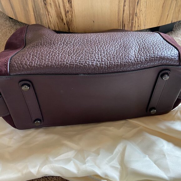 COACH LEATHER HANDBAG 20334 EDIE 42 LEATHER SUEDE SHOULDER BAG OXBLOOD - Picture 4 of 6
